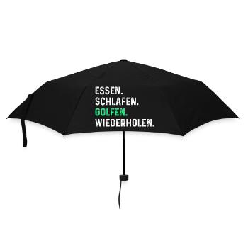 Golfspieler Golfer Golf - Regenschirm (klein) - Schwarz - Vorne