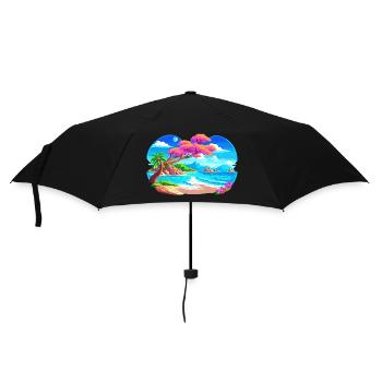 Herrlicher Strand - Regenschirm (klein) - Schwarz - Vorne