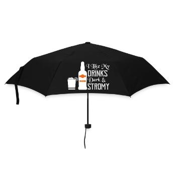 I Like My Drinks Dark & Stromy Rum Drinking - Regenschirm (klein) - Schwarz - Vorne