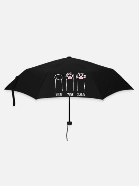 Katze Pfote Katzenpfoten Spiel Stein Papier Schere - Regenschirm (klein) - Schwarz