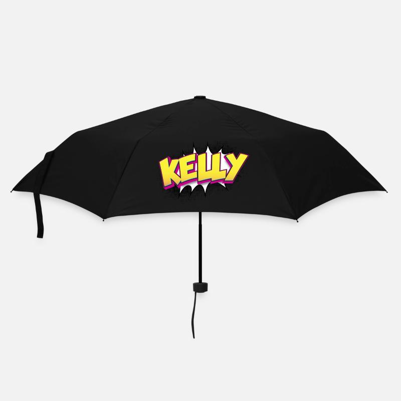 Kelly Custom Name Comic Book Style Pop Art, Kelly - Umbrella (small) - black