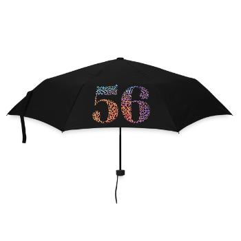 56. Geburtstag Leopard - Regenschirm (klein) - Schwarz - Vorne
