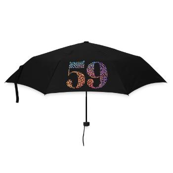 59e anniversaire léopard - Parapluie standard - noir - Devant