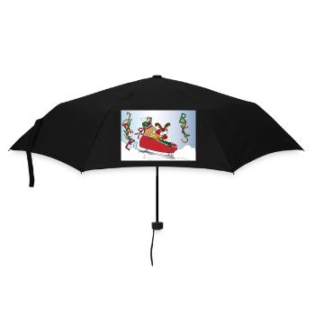 Jingle Bells Rudolph - Regenschirm (klein) - Schwarz - Vorne