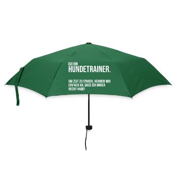 Hundetraining Hund Hundeschule Hundetrainer - Regenschirm (klein) - Flaschengrün - Vorne