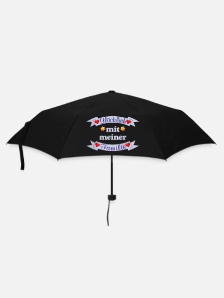 Glücklich mit meiner Familie - Regenschirm (klein) - Schwarz