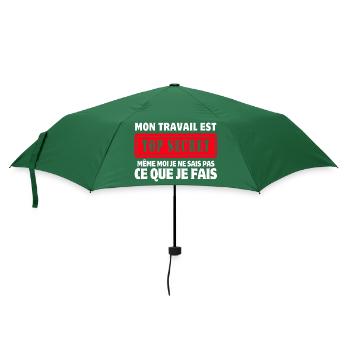 travail, travail humour, top secret - Parapluie standard - vert bouteille - Devant