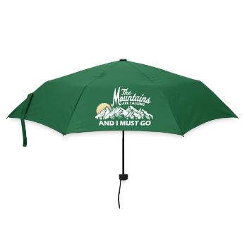 The Mountains Are Calling And I Must Go Saying - Umbrella (small) - bottlegreen - Front