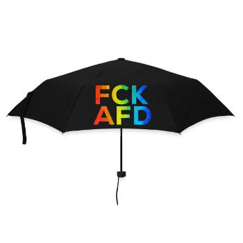 FCK AFD Regenbogen - Regenschirm (klein) - Schwarz - Vorne