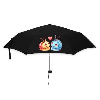 Escargot Couple Amour Couple Amoureux - Parapluie standard - noir - Devant