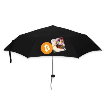 Main de création de crypto-monnaies 6 Bitcoin BTC - Parapluie standard - noir - Devant