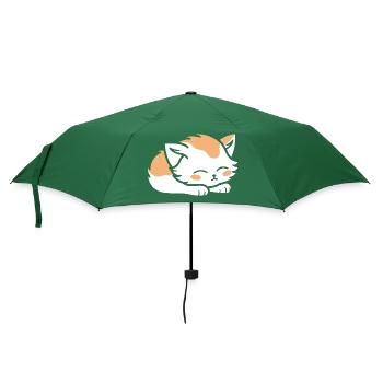 Baby Sleeping Cat - Umbrella (small) - bottlegreen - Front