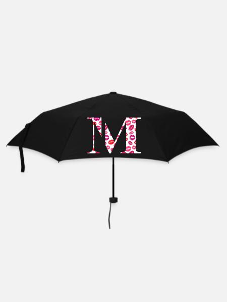 Buchstabe m Küsse - Regenschirm (klein) - Schwarz