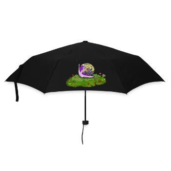 Schnecke - Regenschirm (klein) - Schwarz - Vorne
