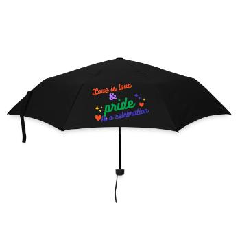 Love is love and pride is a celebration - Umbrella (small) - black - Front