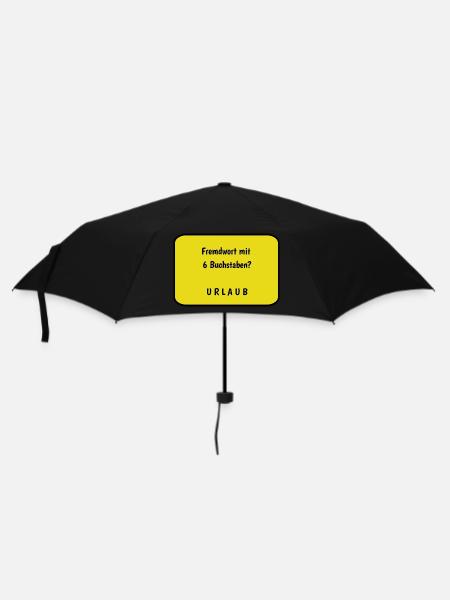 Urlaub - Regenschirm (klein) - Schwarz