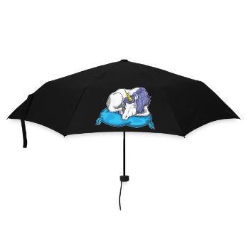 Einhorn Schlafen Kissen - Regenschirm (klein) - Schwarz - Vorne