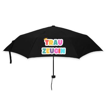 Team Braut-Trauzeugin! Personalisierbar - Regenschirm (klein) - Schwarz - Vorne