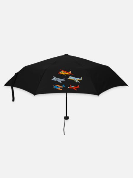 Enfants Avion Anniversaire Pilote - Parapluie standard - noir
