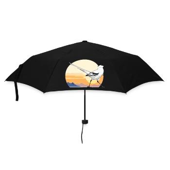 Vogel im Sonnenaufgang - Regenschirm (klein) - Schwarz - Vorne