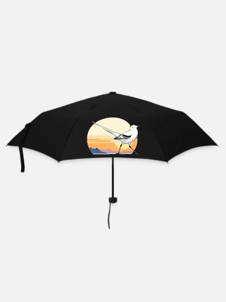 Vogel im Sonnenaufgang - Regenschirm (klein) - Schwarz