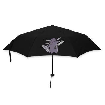 Böses Axolotl Messer rosa Lurch Molch - Regenschirm (klein) - Schwarz - Vorne
