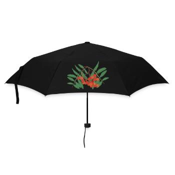 Baies de sorbier - Parapluie standard - noir - Devant