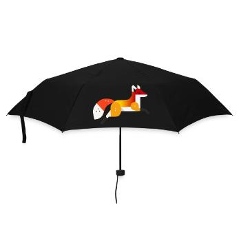Fuchs – Ruhe und Natur im geometrischen Stil - Regenschirm (klein) - Schwarz - Vorne