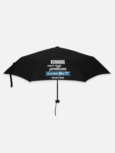 Fleeing from problems is not a solution - Umbrella (small) - black