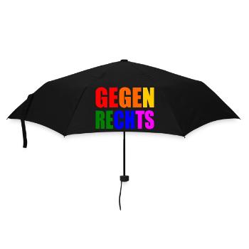 Gegen rechts - Regenschirm (klein) - Schwarz - Vorne