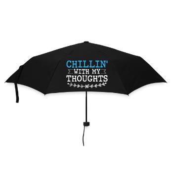 Chillin' With My Thoughts Sayings For Introverts - Umbrella (small) - black - Front