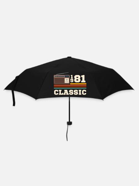 Anniversaire 1981 retro classic - Parapluie standard - noir