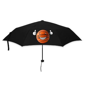 Basket-ball heureux montrant le pouce levé - Parapluie standard - noir - Devant