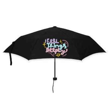 Feel deeply in pastel - Umbrella (small) - black - Front