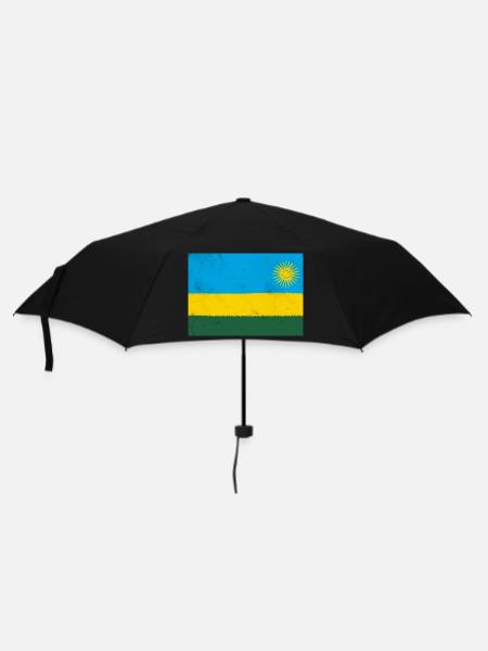 Flagge von Ruanda - Regenschirm (klein) - Schwarz
