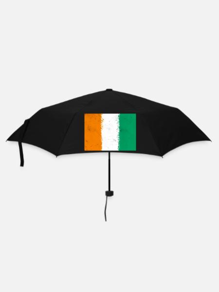 Flagge von Côte d'Ivoire - Regenschirm (klein) - Schwarz