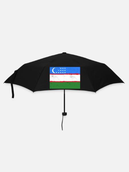 Flagge von Usbekistan - Regenschirm (klein) - Schwarz