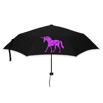 Einhorn Vintage Silhouette Kratzer Risse Retro - Regenschirm (klein) - Schwarz - Vorne