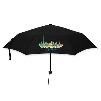 berlin skyline - Regenschirm (klein) - Schwarz - Vorne