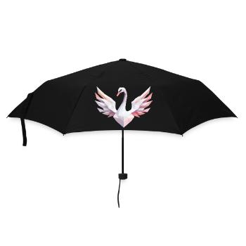 Geometric Swan with Pastel Colors - Umbrella (small) - black - Front