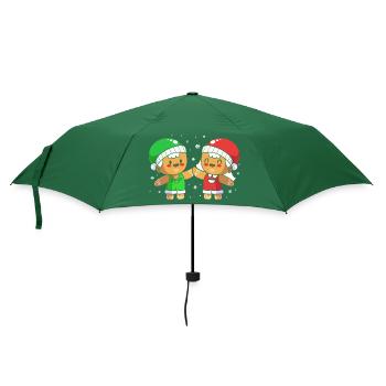 Weihnachten Lebkuchen Lebkuchenmann Gingerbread - Regenschirm (klein) - Flaschengrün - Vorne