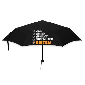 Cheval Fille Équitation Poney Fans Cavalier - Parapluie standard - noir - Devant