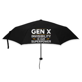 Gen X Unsichtbarkeit Supermacht Lustiges Retro-Zitat - Regenschirm (klein) - Schwarz - Vorne