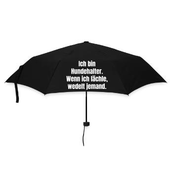 Hundehalter Lächelt Schwanzwedelt - Regenschirm (klein) - Schwarz - Vorne