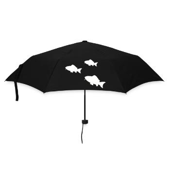 Pisces Tropical Fish Silhouette - Umbrella (small) - black - Front