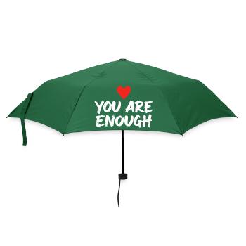 You are enough Herz Affirmation Selbstliebe - Regenschirm (klein) - Flaschengrün - Vorne