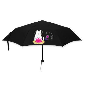 Handwerkerisches Katzenleben – Vom Rad zum Tee - Regenschirm (klein) - Schwarz - Vorne