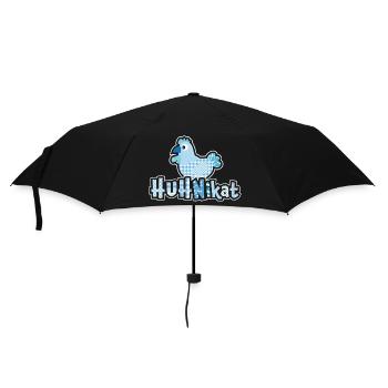 HUHNikat Hühner Fans -  Hahn - Gockel - Bio - Regenschirm (klein) - Schwarz - Vorne