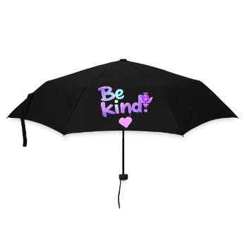 Sei freundlich Kawaii Angel Lavendel Christian Design - Regenschirm (klein) - Schwarz - Vorne