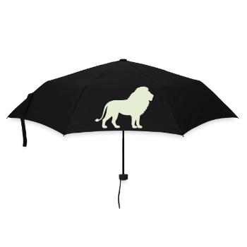 Lion Silhouette Pastel Green - Umbrella (small) - black - Front